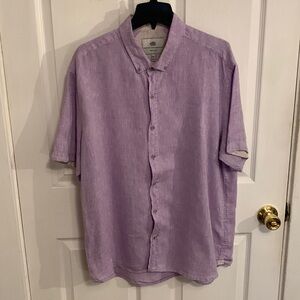 Report Collection Men’s 100% Linen Button Down Shirt